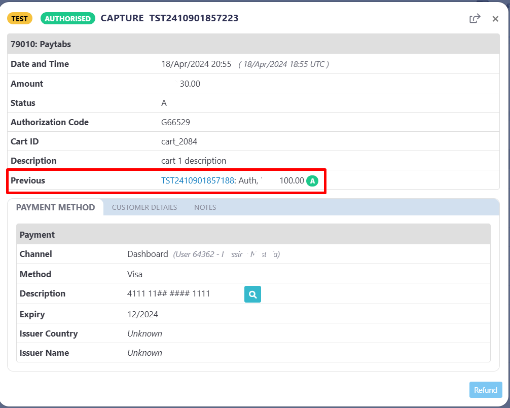 transaction view