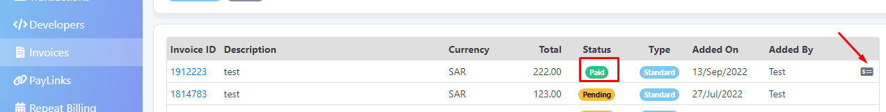 invoice grid view