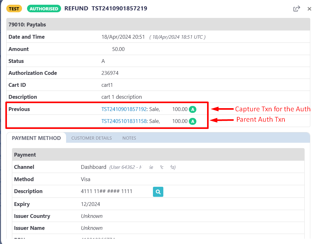 transaction view