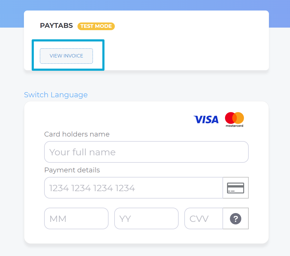 Sample Payment Page